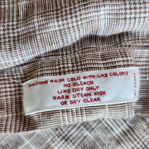 **SOLD** Brooks Brothers 100% Irish Linen Brown Plaid Long Sleeve Shirt Size L - Picture 6 of 6